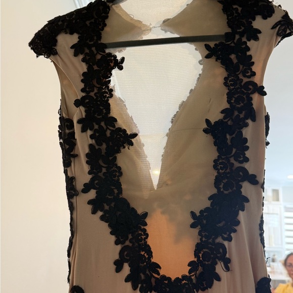 Jovani Tan and Cream Plunge Neck Prom Gown - Picture 5 of 10